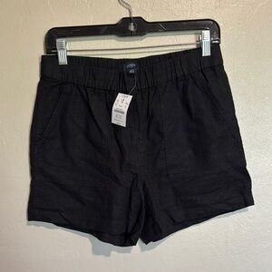 J. Crew Black High Waist Shorts linen blend